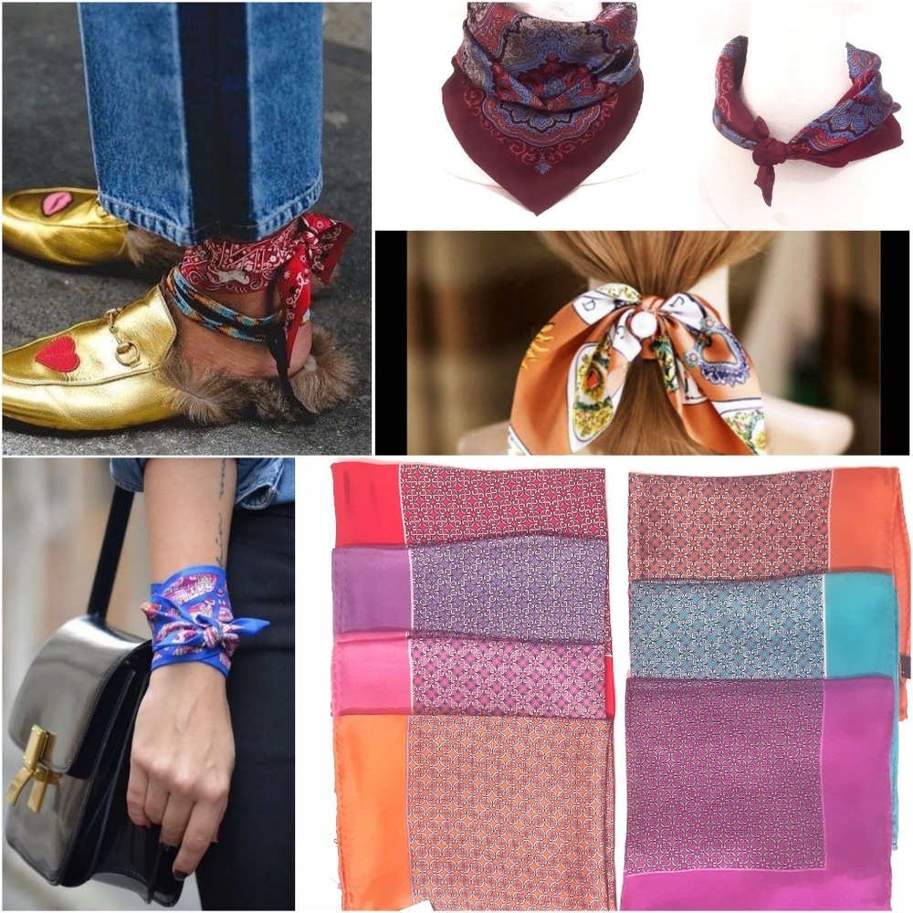 Silk pocket square scarf bundle 2 for $10